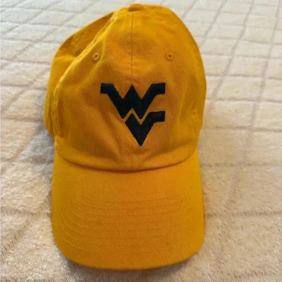 West Virginia Mountaineers Hat Cap Strap Back Yellow Performance Blue Logo WVU - Picture 7 of 8